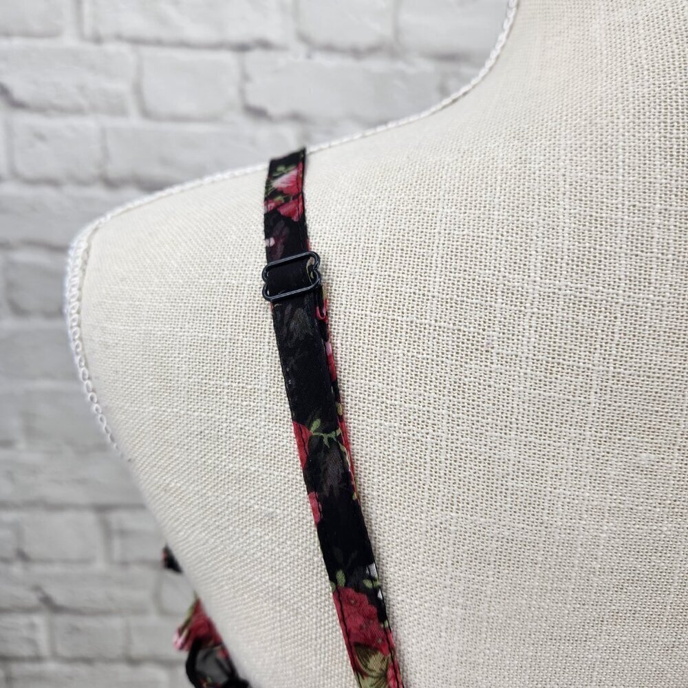 Tripp Nyc Daang Goodman Romantic Rose Garden Floral Dress Size S Lace Trim Goth - Picture 5 of 16